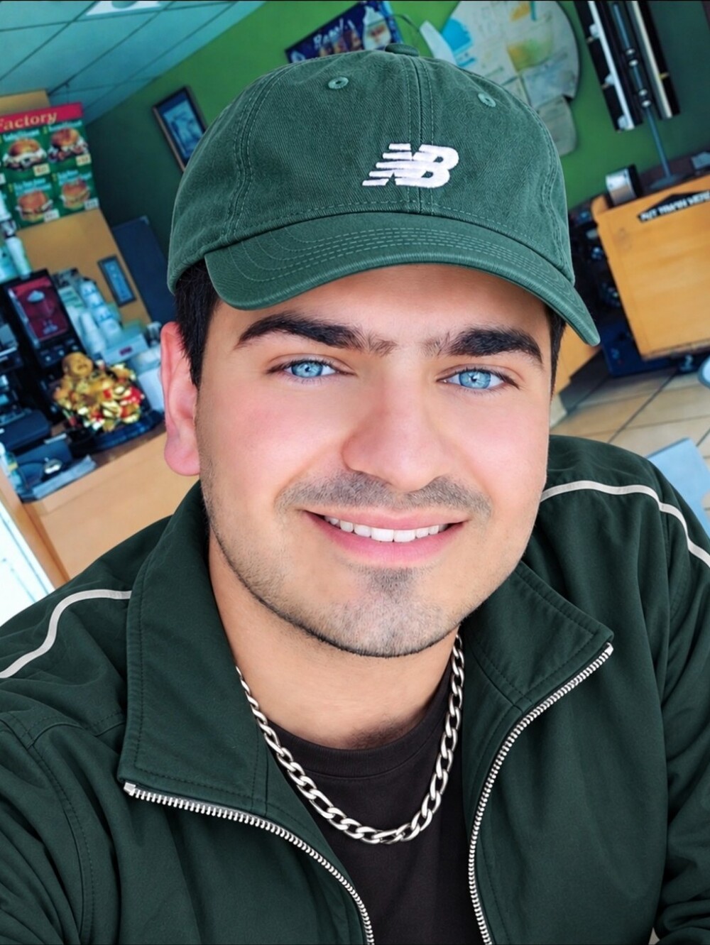 New Balance Hat Cap Strapback Green With White Logo Adjustable